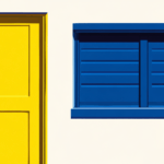 A locksmith waiting at a yellow door